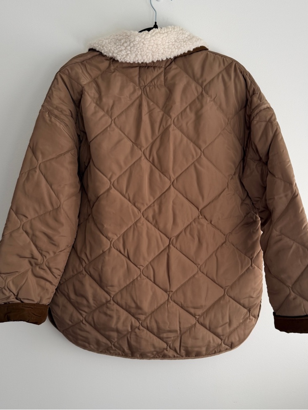 Lucky Brand Quilted Puffer Jacket with White Sherpa Collar - Picture 3 of 7